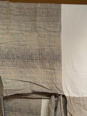 Eileen Fisher Home DBL textured gray linen bed skirt ever so gently used &clean